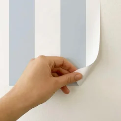 Sale Decochic Papier peint adhésif rayures bleu et blanc en vinyle lavable et amovible - 1 rouleau 50x300 cm -