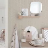 Decochic Papier peint adhésif scandinave écru et blanc en vinyle lavable et amovible - 1 rouleau 50x300 cm -* Papier Peint Pour Salle De Bains|Papier Peint Pour Cuisine
