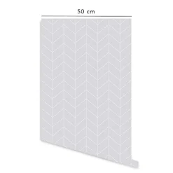 Online Decochic Papier peint adhésif scandinave gris et blanc en vinyle lavable et amovible - 1 rouleau 50x300 cm -
