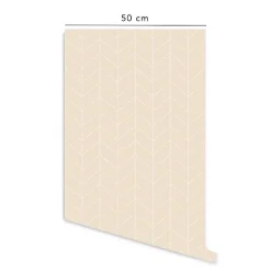 Sale Decochic Papier peint adhésif style scandinave sable et blanc en vinyle lavable et amovible - 1 rouleau 50x300 cm -