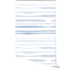 Hot Decochic Papier peint adhésif vague bleu et blanc en vinyle lavable et amovible - 1 rouleau 50x300 cm -