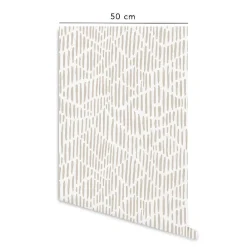 Online Decochic Papier peint adhésif wabi sabi écru en vinyle lavable et amovible - 1 rouleau 50x300 cm -
