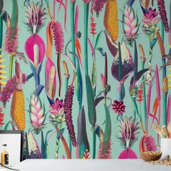 Outlet La Touche Originale Papier peint botanique et moderne avec plantes et fleurs - 85x260 cm (l x h)