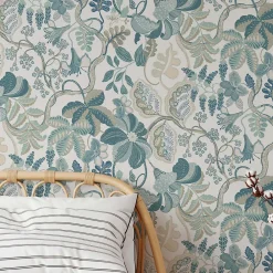 Outlet La Touche Originale Papier peint chic et délicat avec plantes grimpantes fantaisistes - 85x260 cm (l x h)