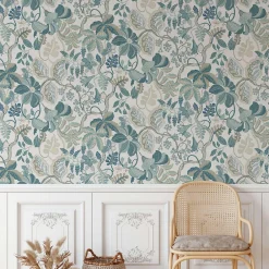 Outlet La Touche Originale Papier peint chic et délicat avec plantes grimpantes fantaisistes - 85x260 cm (l x h)