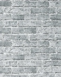Sale Edem Papier peint design vintage rustique 583-26 aspect mur de briques gris granit