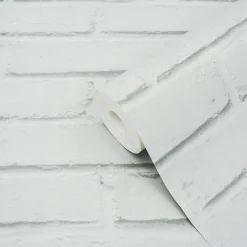 Sale GoodHome Papier peint imitation brique vinyle sur intissé Luynes blanc