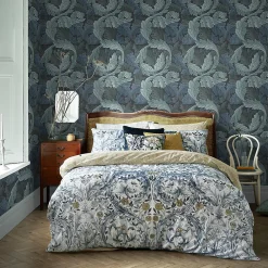 Best William Morris Papier peint intissé Ancanthus imprimé feuillage bleu L.1000 x l.52cm