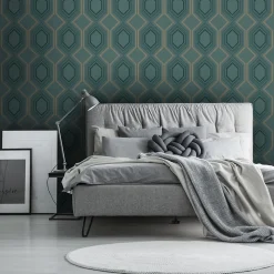 WOW Papier peint intissé art déco géométrie 3D* Papier Peint Art Déco