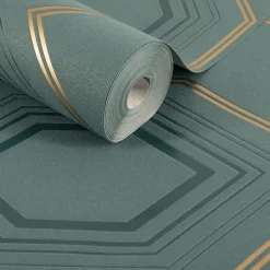 WOW Papier peint intissé art déco géométrie 3D* Papier Peint Art Déco