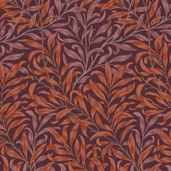 William Morris Papier peint intissé Blackthorn plum imprimé fleurs violet, terracotta L.1000 x l.52cm* Papier Peint Pour Couloir|Papier Peint Naturel Et Tropical