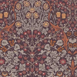 William Morris Papier peint intissé Blackthorn plum imprimé fleurs violet L.1000 x l.52cm* Papier Peint Pour Couloir