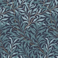 Hot William Morris Papier peint intissé Deep blues bleu profond L.1000 x l.52cm
