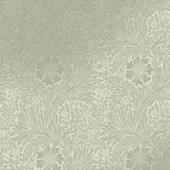 William Morris Papier peint intissé effet métallique Marigold fibrous imprimé fleurs brun, vert sauge L.1000 x l.52cm* Papier Peint Pour Couloir|Papier Peint Fleuri