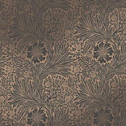 Discount William Morris Papier peint intissé effet métallique Marigold fibrous imprimé fleurs brun, gris anthracite L.1000 x l.52cm