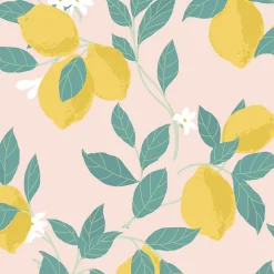 Sale Envy Papier peint intissé Feeling fruity blush imprimé citrons jaune L.1000 x l.52cm
