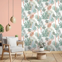 Ugepa Papier peint intissé feuillage Wonderland vert L.1005 x l.53cm Ugépa* Papier Peint Naturel Et Tropical|Papier Peint Pour Couloir
