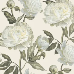 Hot WOW Papier peint intissé fleurs de pivoine