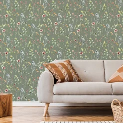 New Muralo Papier Peint Intissé FLEURS Printemps Feuilles Délicat Pour Salon