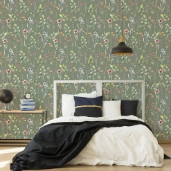 New Muralo Papier Peint Intissé FLEURS Printemps Feuilles Délicat Pour Salon