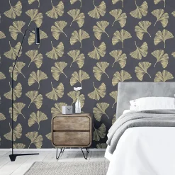 Best GoodHome Papier peint Intissé Selen gris