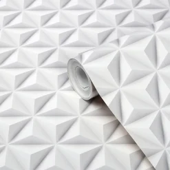 Sale GoodHome Papier peint intissé Onagre blanc