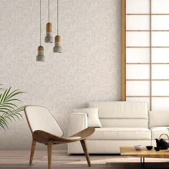 Lutece Papier peint intissé Jardin Secret mat et satiné toile de jouy, japonaise taupe l.1000 x l.53 cm* Papier Peint Pour Couloir|Papier Peint Baroque