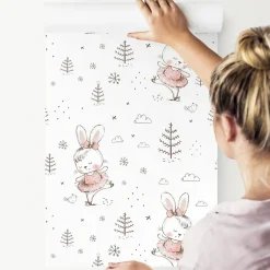 Online Muralo Papier Peint Intissé LAPINS Dansant Pour Chambre D'Enfant