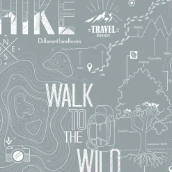 Best Lutèce Papier peint intissé les aventures " Walk to the wild " bleu grisé L.1005 x l.53cm