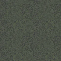 William Morris Papier peint intissé Marigold fibrous imprimé fleurs vert L.1000 x l.52cm