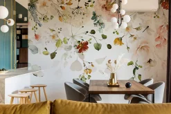 Best Muralo Papier Peint Intissé Photo Pour Salon FLEURS Colorées Feuilles Plantes Nature 405cm x 270cm