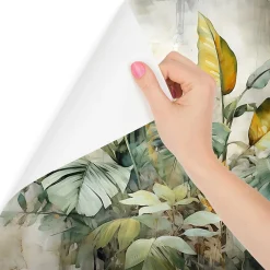 Outlet Muralo Papier Peint Intissé Photo Pour Chambre FEUILLES Plantes Aquarelle 360cm x 240cm
