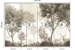 New Muralo Papier Peint Intissé Photo Pour Salon FORÊT Arbres Nature Rétro 405cm x 270cm