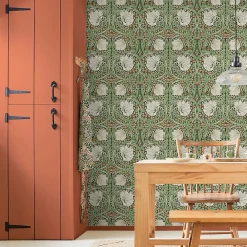 Discount William Morris Papier peint intissé Pimpernel vert L.1000 x l.52cm