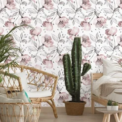 Clearance Muralo Papier Peint Intissé Pour Salon FLEURS Des Champs Coquelicots Nature