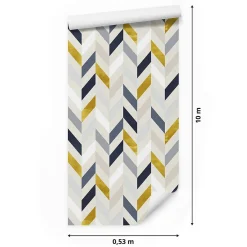 Sale Muralo Papier Peint Intissé Pour Salon MOTIF Géométrique Coloré