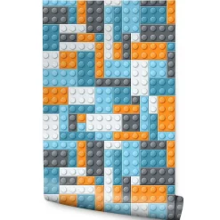 Clearance Muralo Papier Peint Intissé Pour Chambre D'Enfant Blocks Colorées