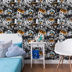 Outlet Muralo Papier Peint Intissé Pour Chambre D'Enfant FOOTBALL Graffiti Sport