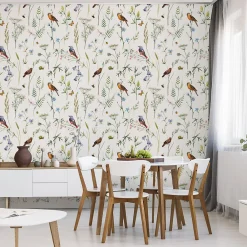 New Muralo Papier Peint Intissé Pour Salon OISEAUX Fleurs Feuilles Nature