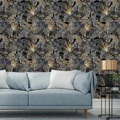 Online Muralo Papier Peint Intissé Pour Salon FEUILLES Tropicales Nature