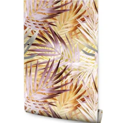 Sale Muralo Papier Peint Intissé Pour La Chambre FEUILLES Exotiques Plantes Tropicales