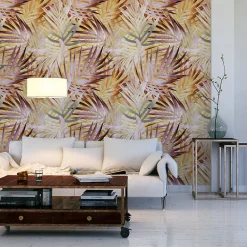 Sale Muralo Papier Peint Intissé Pour La Chambre FEUILLES Exotiques Plantes Tropicales