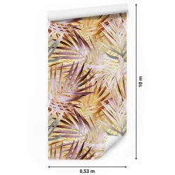Sale Muralo Papier Peint Intissé Pour La Chambre FEUILLES Exotiques Plantes Tropicales