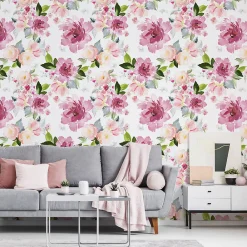 Discount Muralo Papier Peint Intissé Pour La Chambre FLEURS Pivoines Colorées Plantes Nature