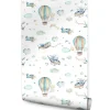 Best Muralo Papier Peint Intissé Pour Chambre D'Enfants AVIONS Ballons Nuages