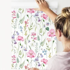 Online Muralo Papier Peint Intissé Pour Salon FLEURS Coquelicots Feuilles Nature
