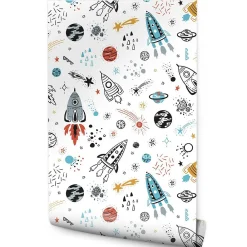Best Muralo Papier Peint Intissé Pour Chambre D'Enfant ESPACE Fusées Galaxie