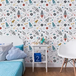 Best Muralo Papier Peint Intissé Pour Chambre D'Enfant ESPACE Fusées Galaxie