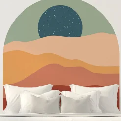 Ambiance Sticker Papier peint intissé pré-encollé fresques géantes - DUNE ET ÉTOILES - 90x90cm* Papier Peint Art Déco