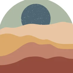 Ambiance Sticker Papier peint intissé pré-encollé fresques géantes - DUNE ET ÉTOILES - 90x90cm* Papier Peint Art Déco
